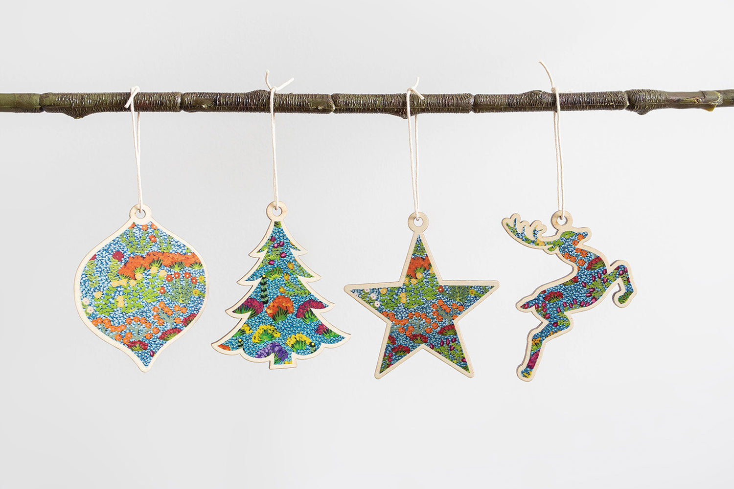 Eco friendly Christmas Decorations for 2023 presented hanging by Koh Living