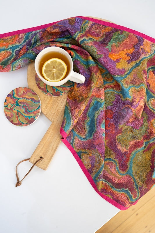 Aboriginal Pilbara Creeks Cotton Tea Towel