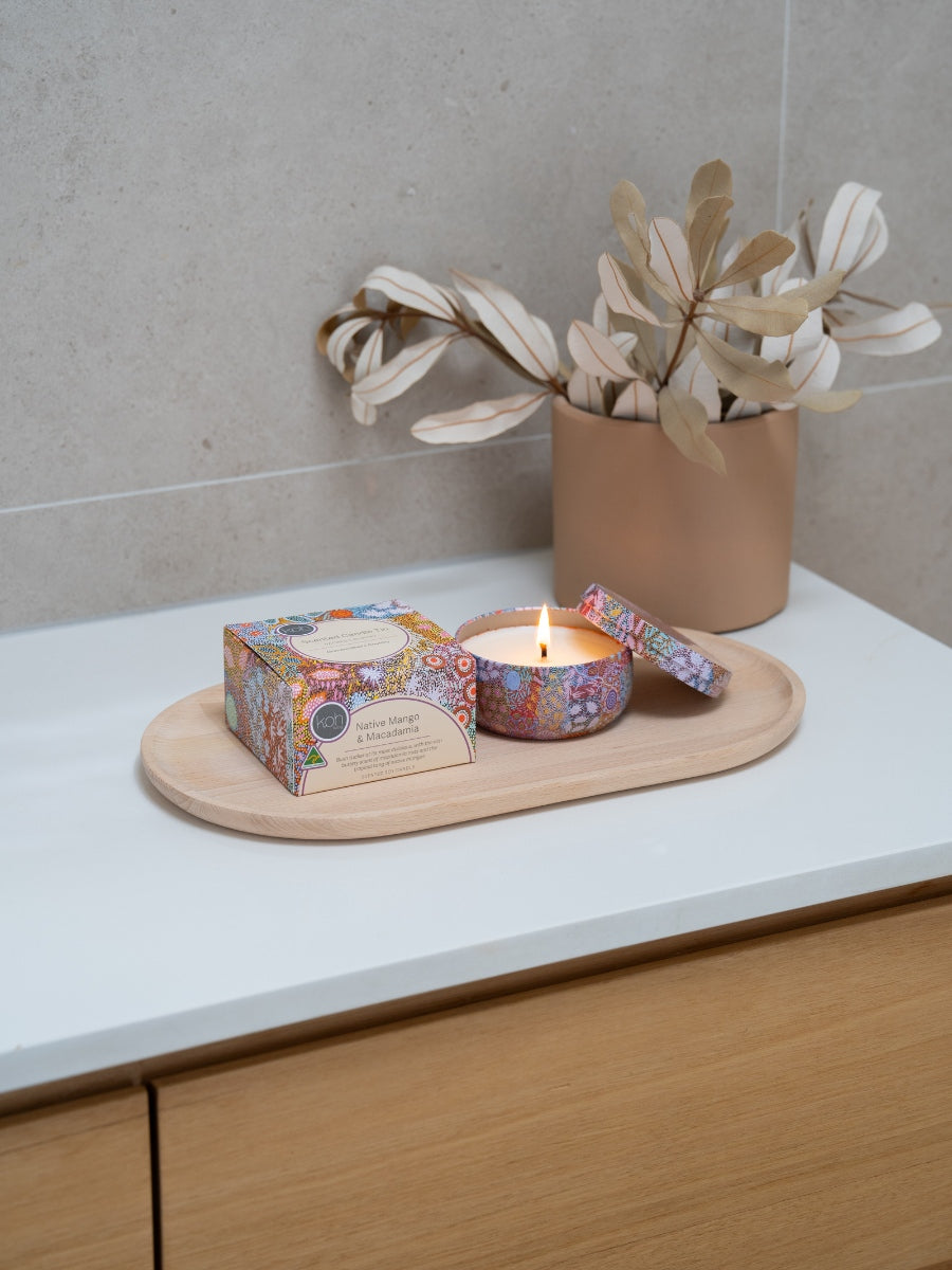 Aboriginal Scented Native Mango & Macadamia Candle Tin
