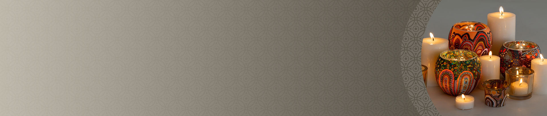 candle holders Australia loves with Aboriginal designs and glowing flames