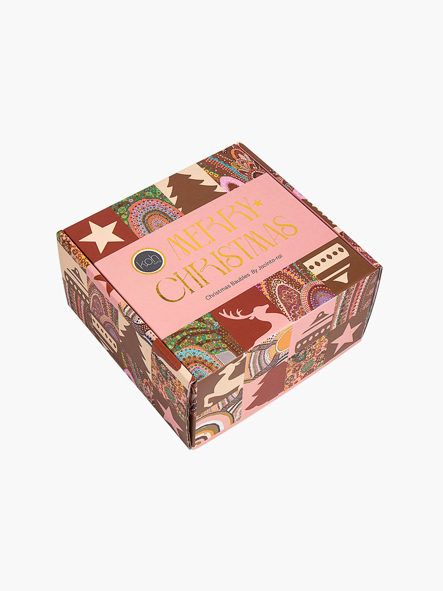 Australian Christmas Baubles gift pack featuring Beautiful Journey Aboriginal designs