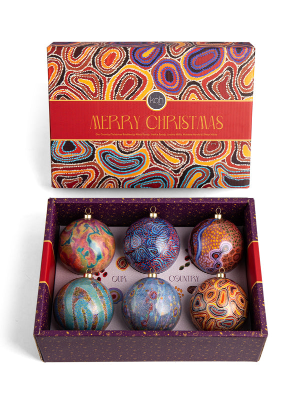 Aboriginal Our Country 6Pack Baubles 2026