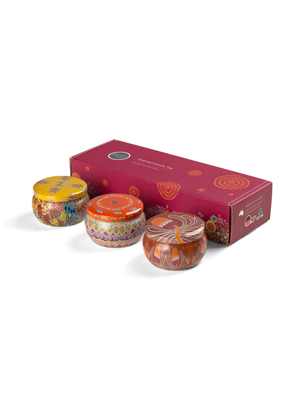 Aboriginal Dreamtime Blooms Candle Tin Pack