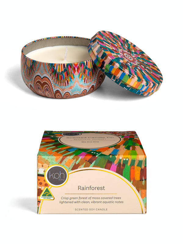 Aboriginal Scented Rainforest Candle Tin