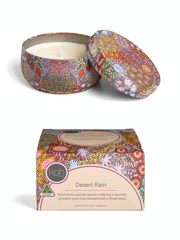 Aboriginal Scented Desert Rain Candle Tin