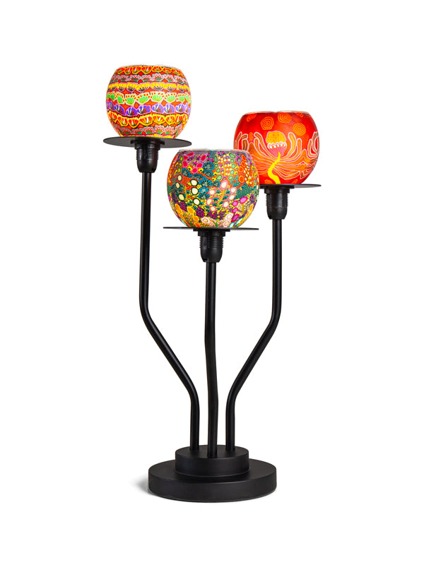 Aboriginal Dreamtime Blooms 3Tier Display Lamp Bundle 45cm