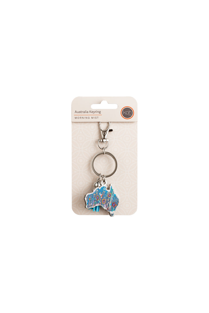 Aboriginal Morning Mist Australia Keyring