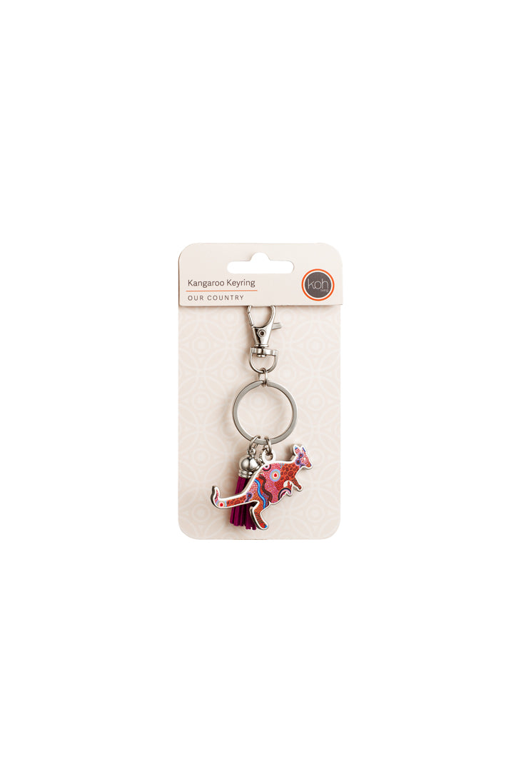 Aboriginal Our Country Kangaroo Keyring
