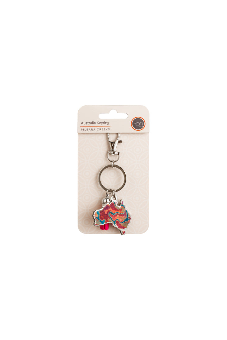Aboriginal Pilbara Creeks Australia Keyring