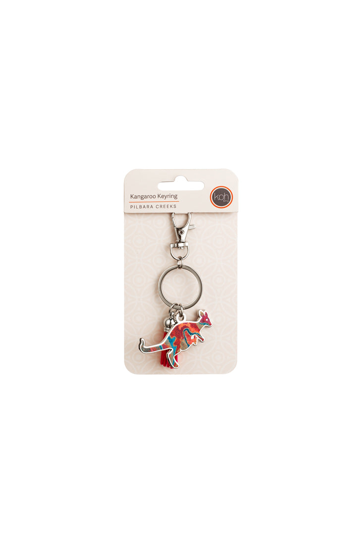 Aboriginal Pilbara Creeks Kangaroo Keyring