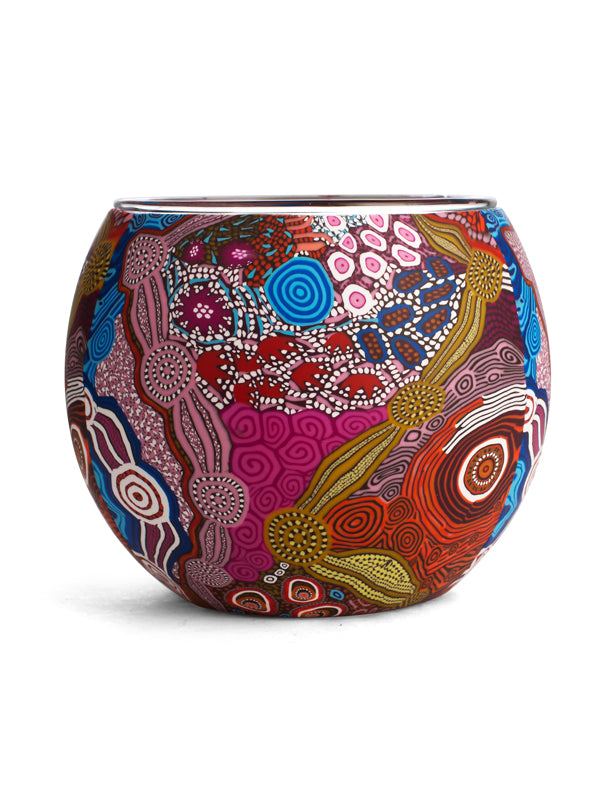 Aboriginal Waterhole Dreaming Tealight Candle Holder
