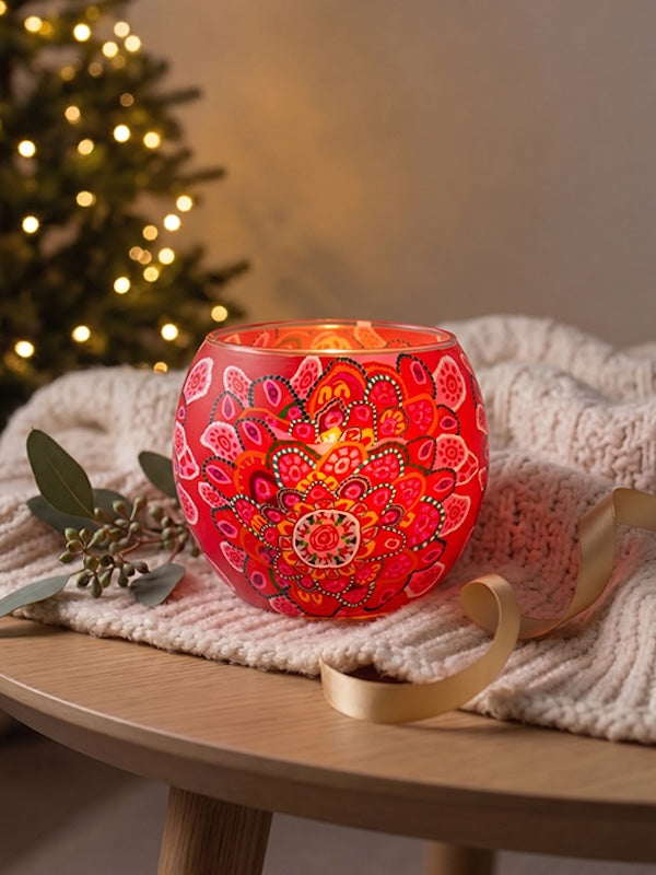 Aboriginal Gathering of Hearts Tealight Candle Holder