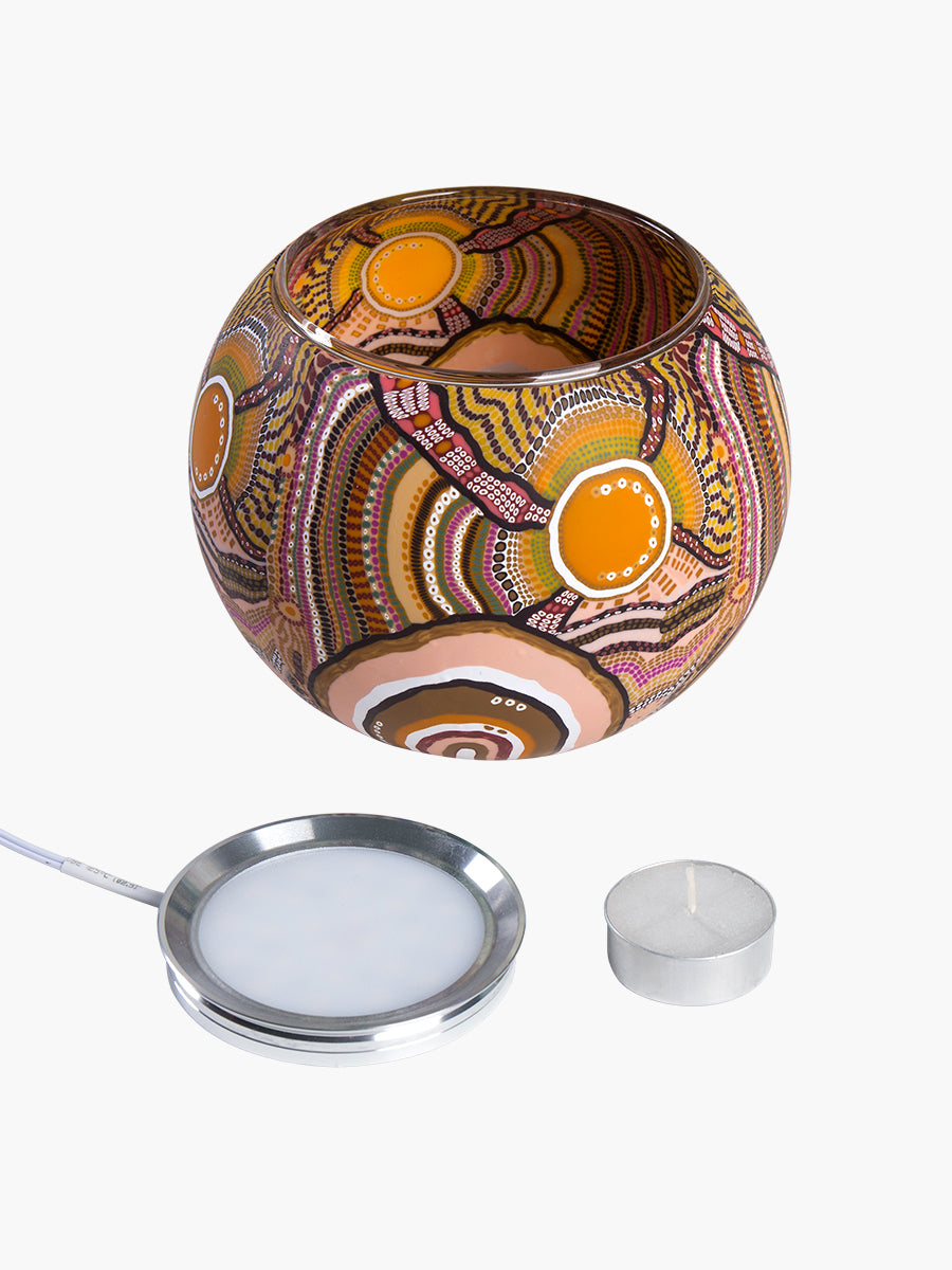 Aboriginal Journeys In The Sun Illuminating Candle Lamp Set