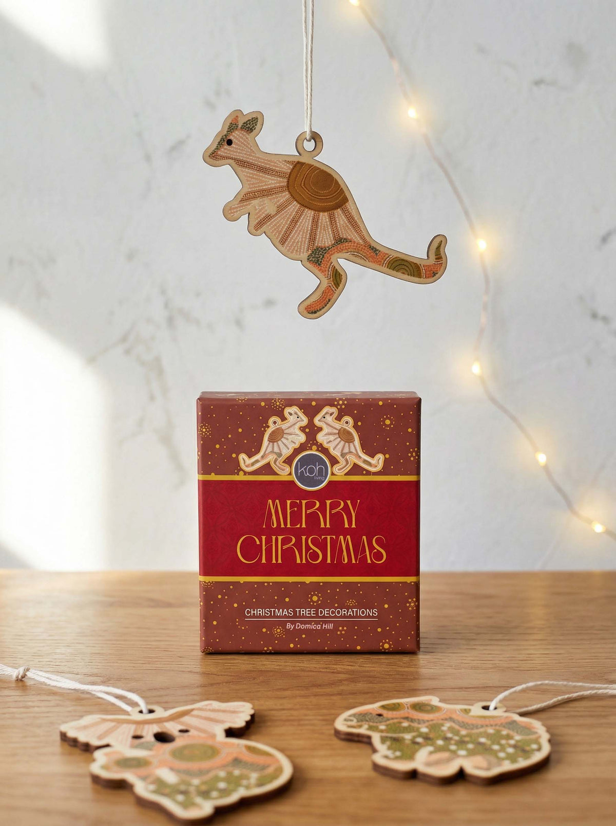 Aboriginal On the Land 4Pack Christmas Decorations