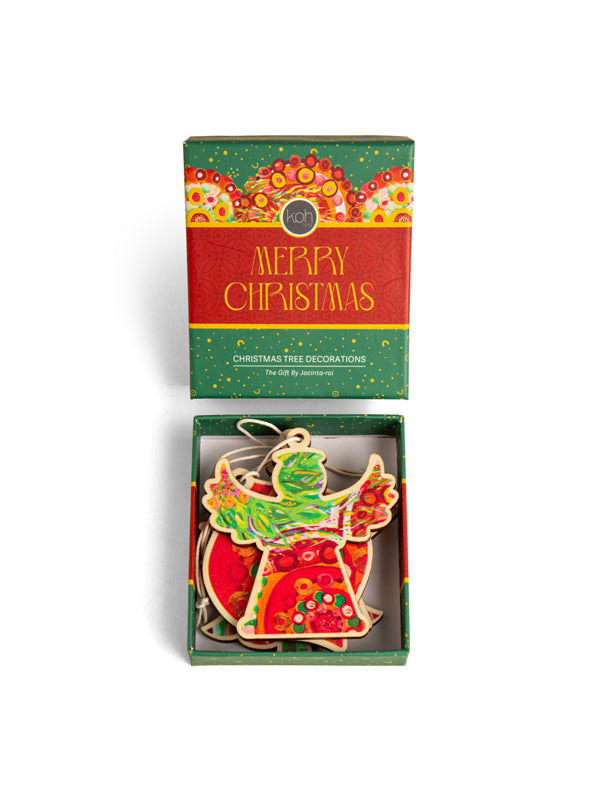 Aboriginal The Gift 4Pack Christmas Decorations