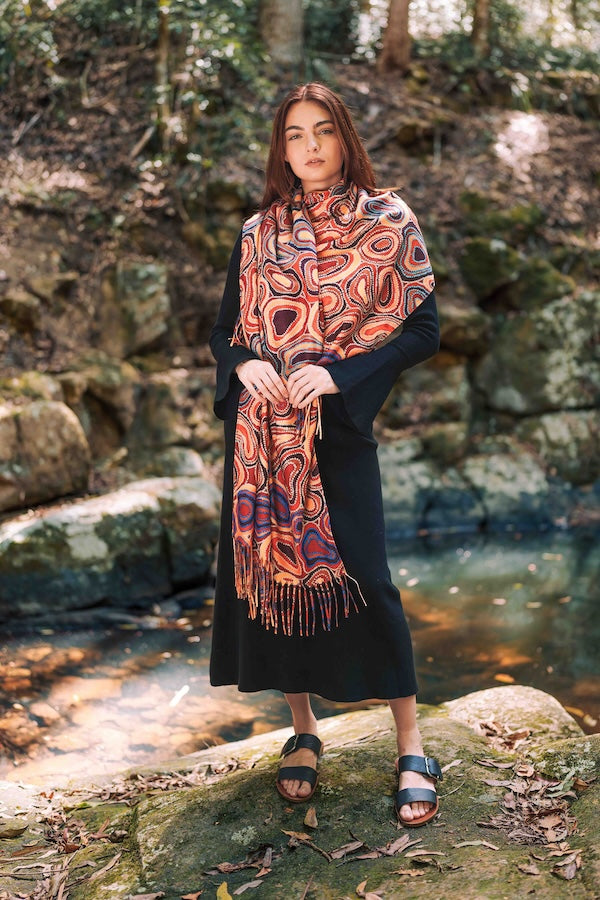 Aboriginal Dry Waterholes Scarf