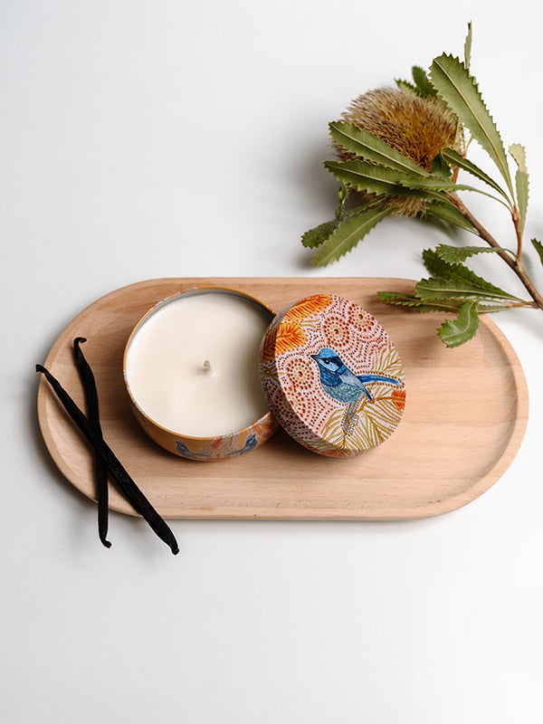 Aboriginal Scented Vanilla & Wattleseed Candle Tin