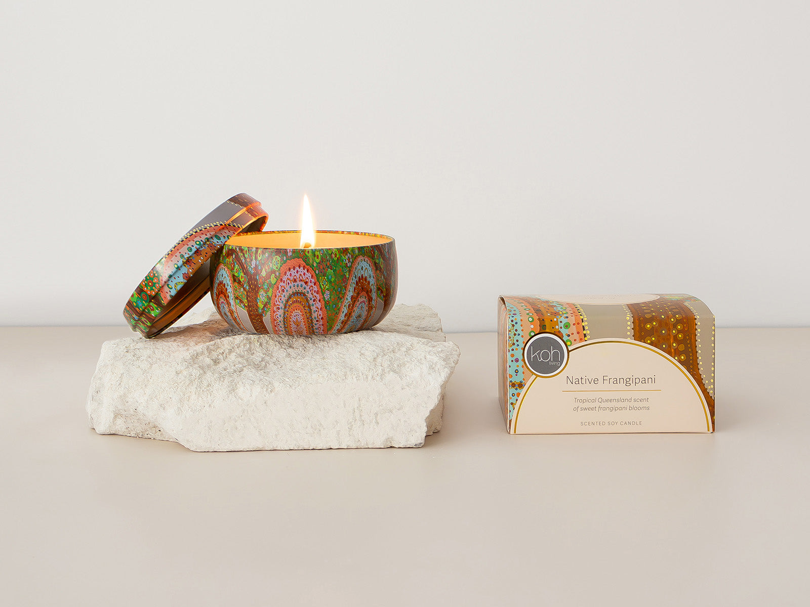 Aboriginal Scented Native Frangipani Candle Tin