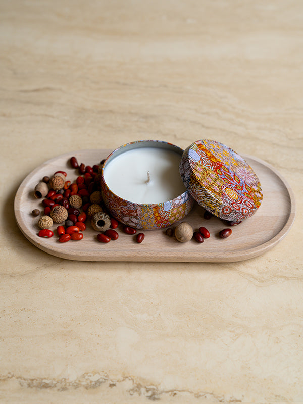 Aboriginal Scented Native Mango & Macadamia Candle Tin