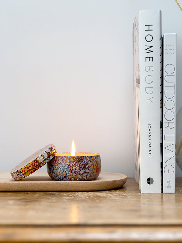 Aboriginal Scented Native Mango & Macadamia Candle Tin