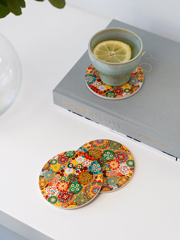 Aboriginal Infinity Ceramic Coaster