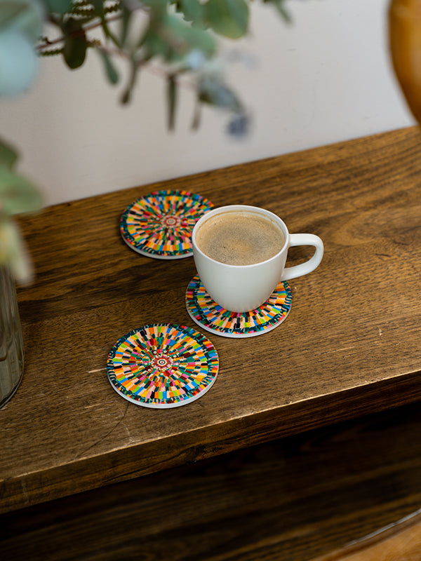 Aboriginal We Are One Ceramic Coaster