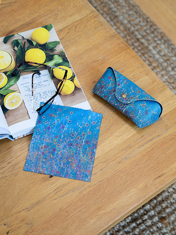 Aboriginal Morning Mist Glasses Case with Snap Button and Lens Cleaner Set