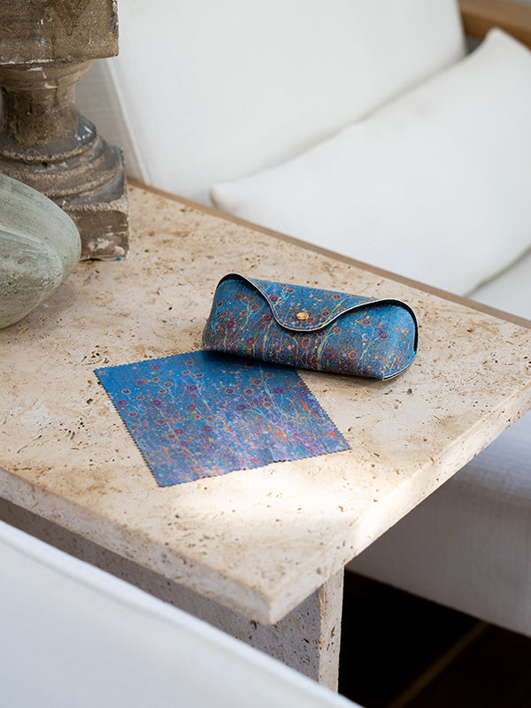 Aboriginal Morning Mist Glasses Case with Snap Button and Lens Cleaner Set