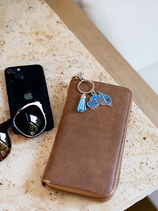 Aboriginal Morning Mist Australia Keyring