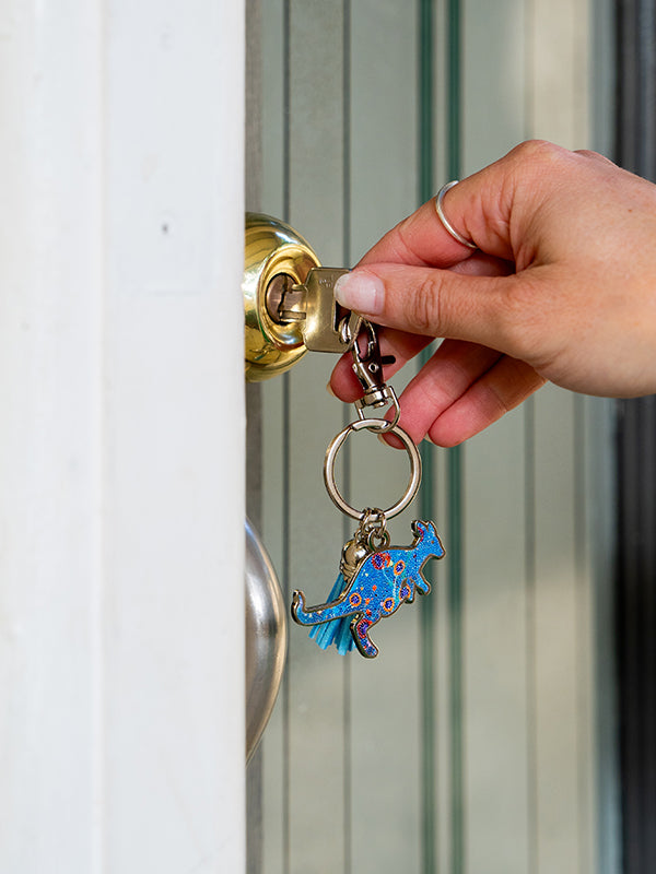 Aboriginal Morning Mist Kangaroo Keyring