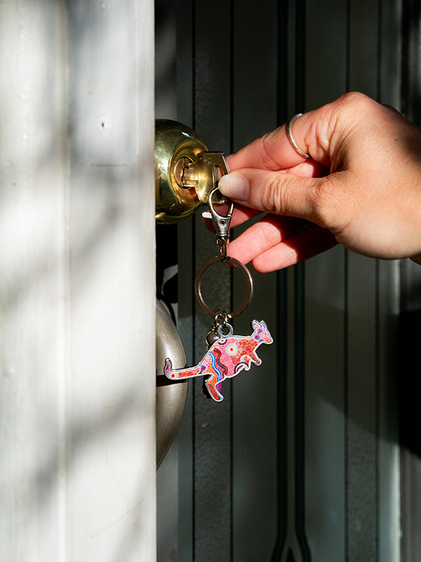 Aboriginal Our Country Kangaroo Keyring