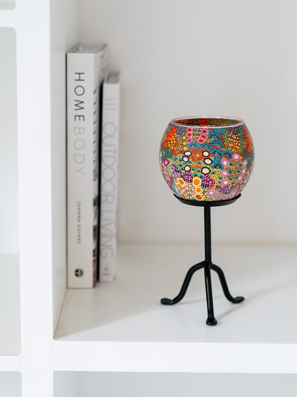 Aboriginal Wild Flowers Tealight Candle Holder