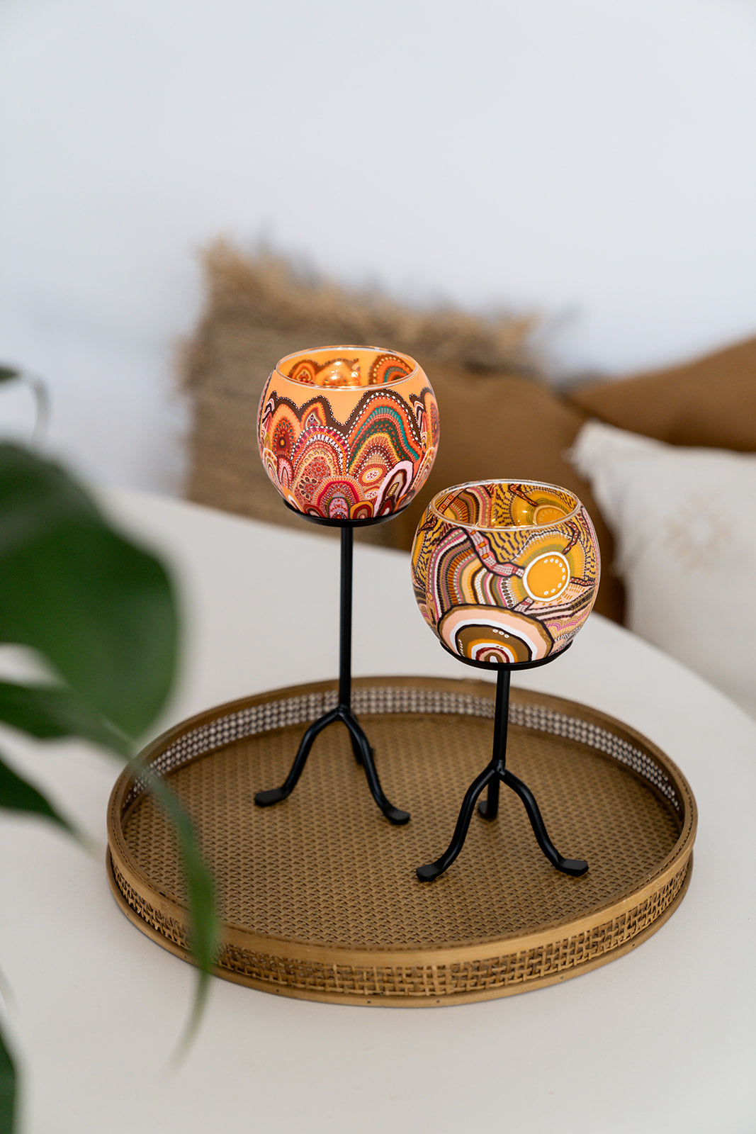 Aboriginal Journeys In The Sun Tealight Candle Holder