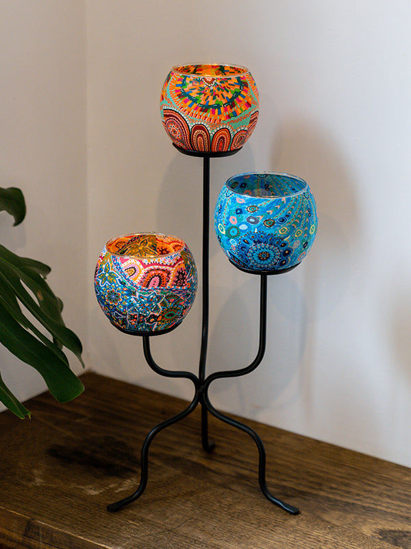 Aboriginal Girambit Tealight Candle Holder