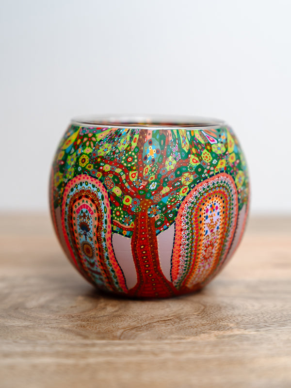 Aboriginal Tree of Life Tealight Candle Holder