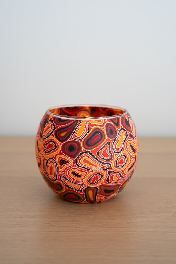 Aboriginal Dry Waterholes Tealight Candle Holder