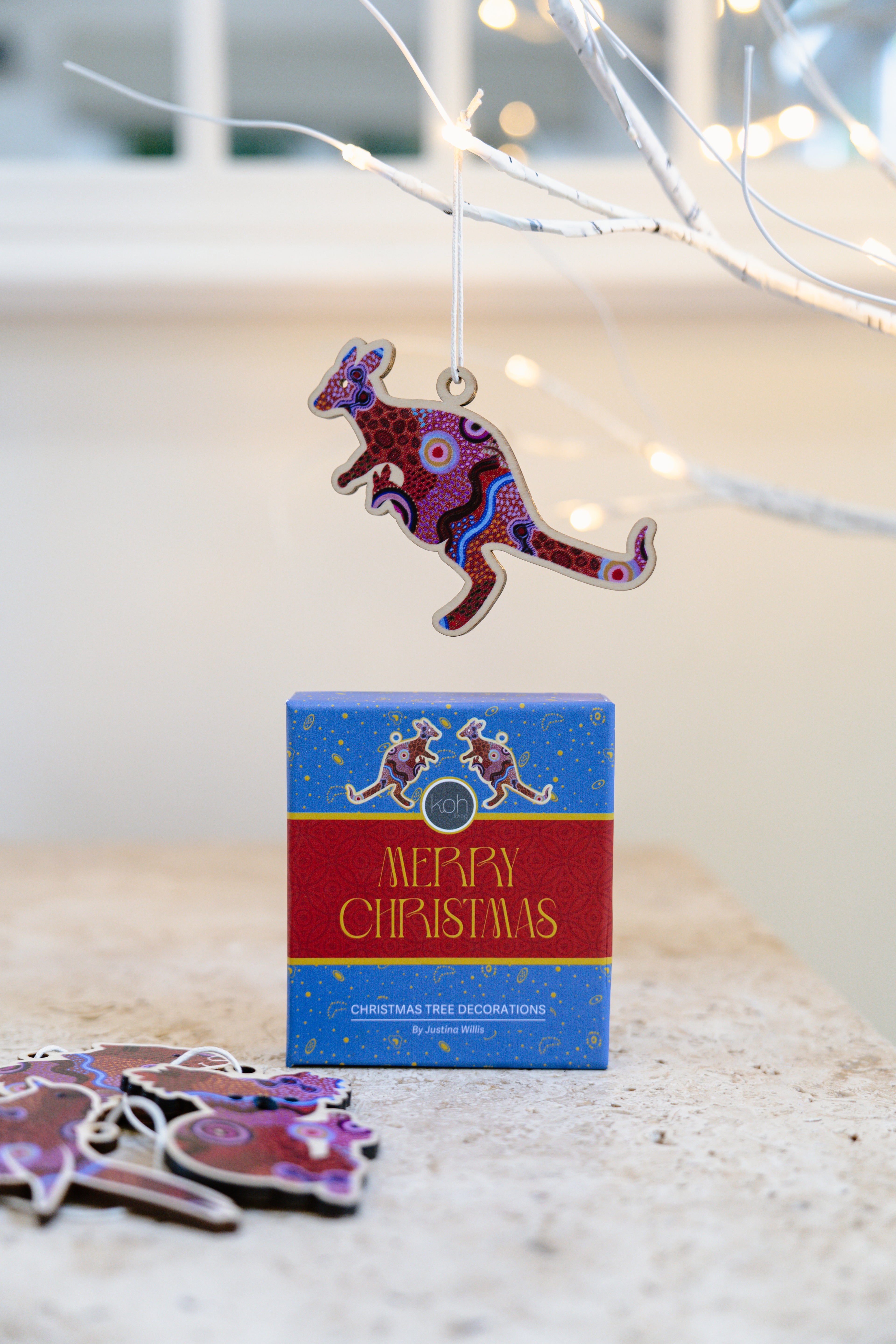 Aboriginal Our Country 4Pack Christmas Animal Decorations