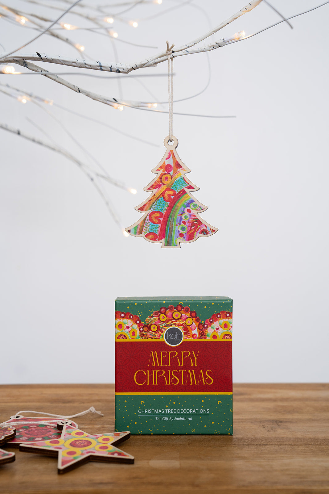 Aboriginal The Gift 4Pack Christmas Decorations