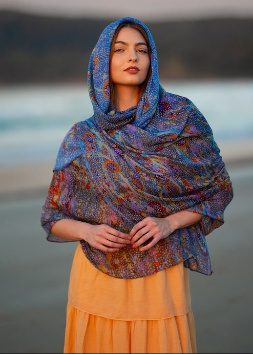 Aboriginal Morning Mist Rectangle Scarf