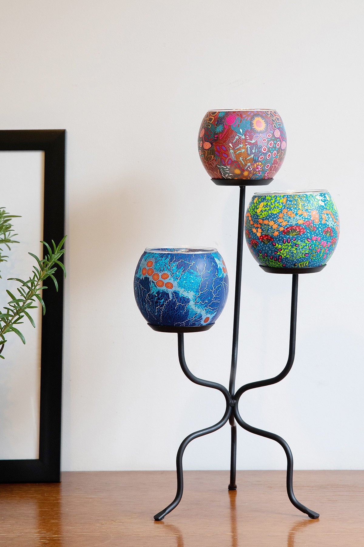 Aboriginal Sacred Country 3 Light Tealight Candle Holders Value Pack A