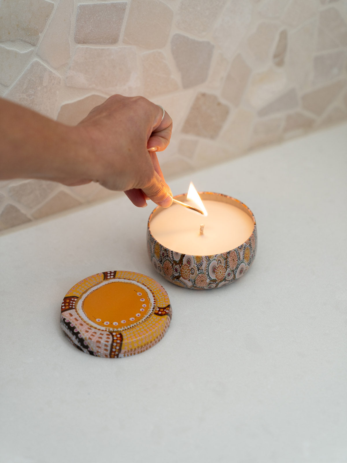 Aboriginal Scented Coconut & Finger Lime Candle Tin