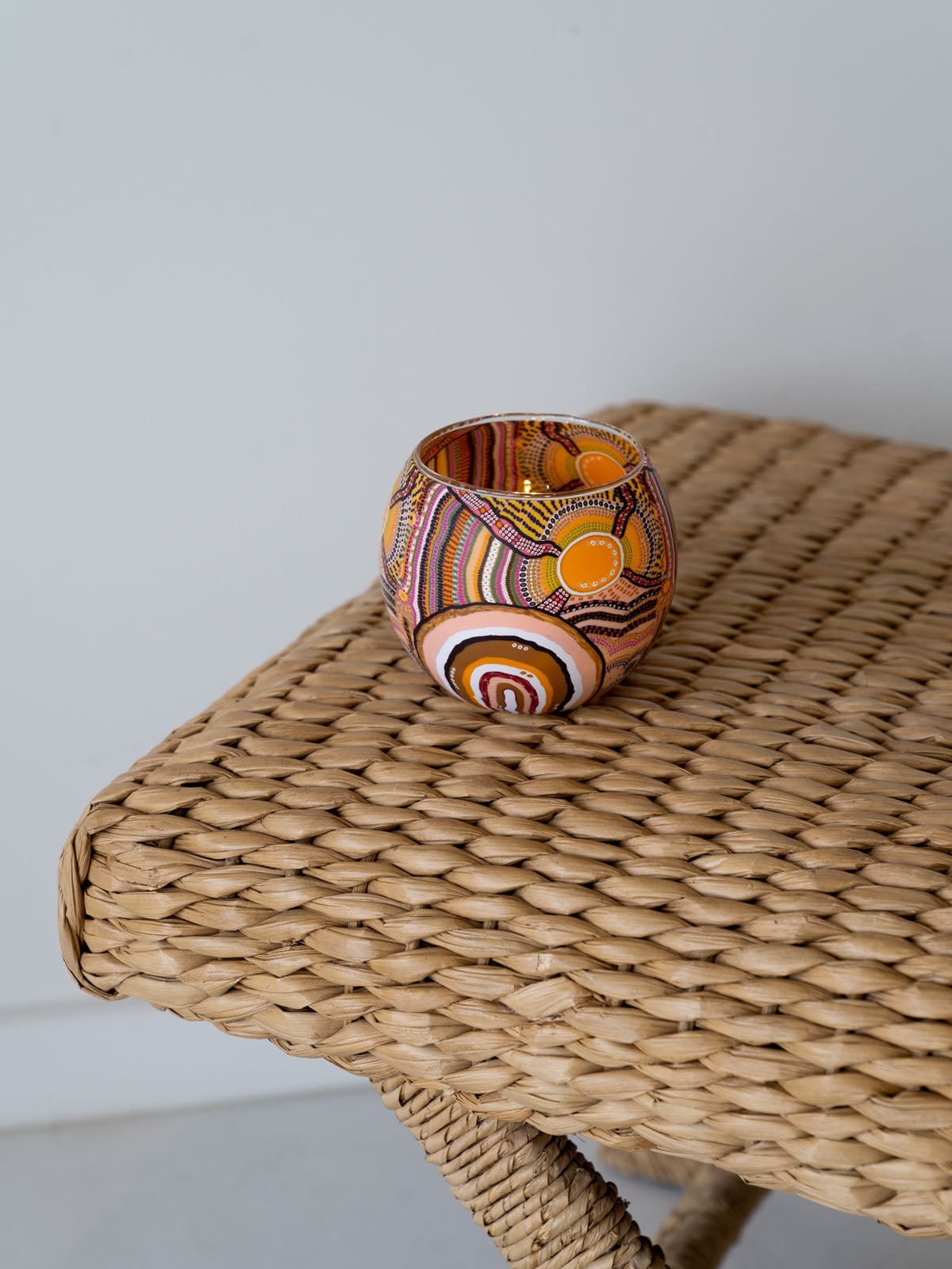 Aboriginal Journeys In The Sun Tealight Candle Holder
