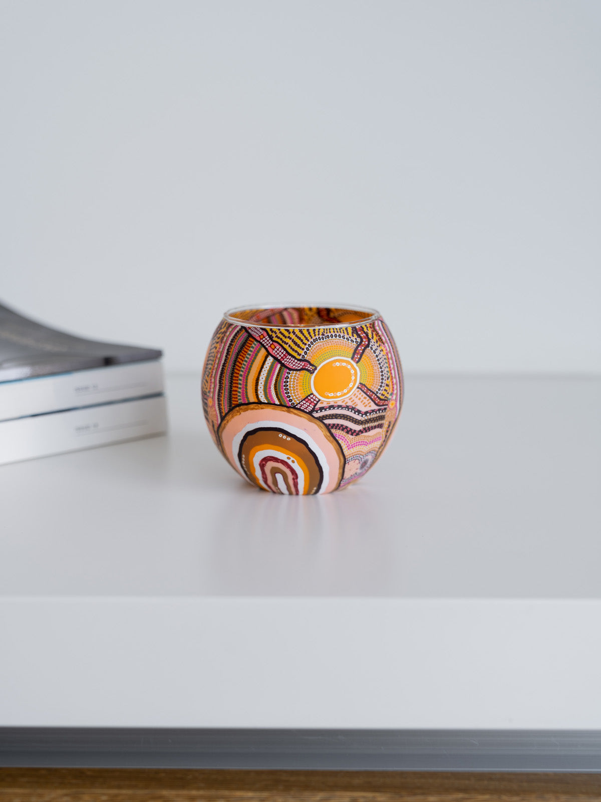 Aboriginal Journeys In The Sun Tealight Candle Holder