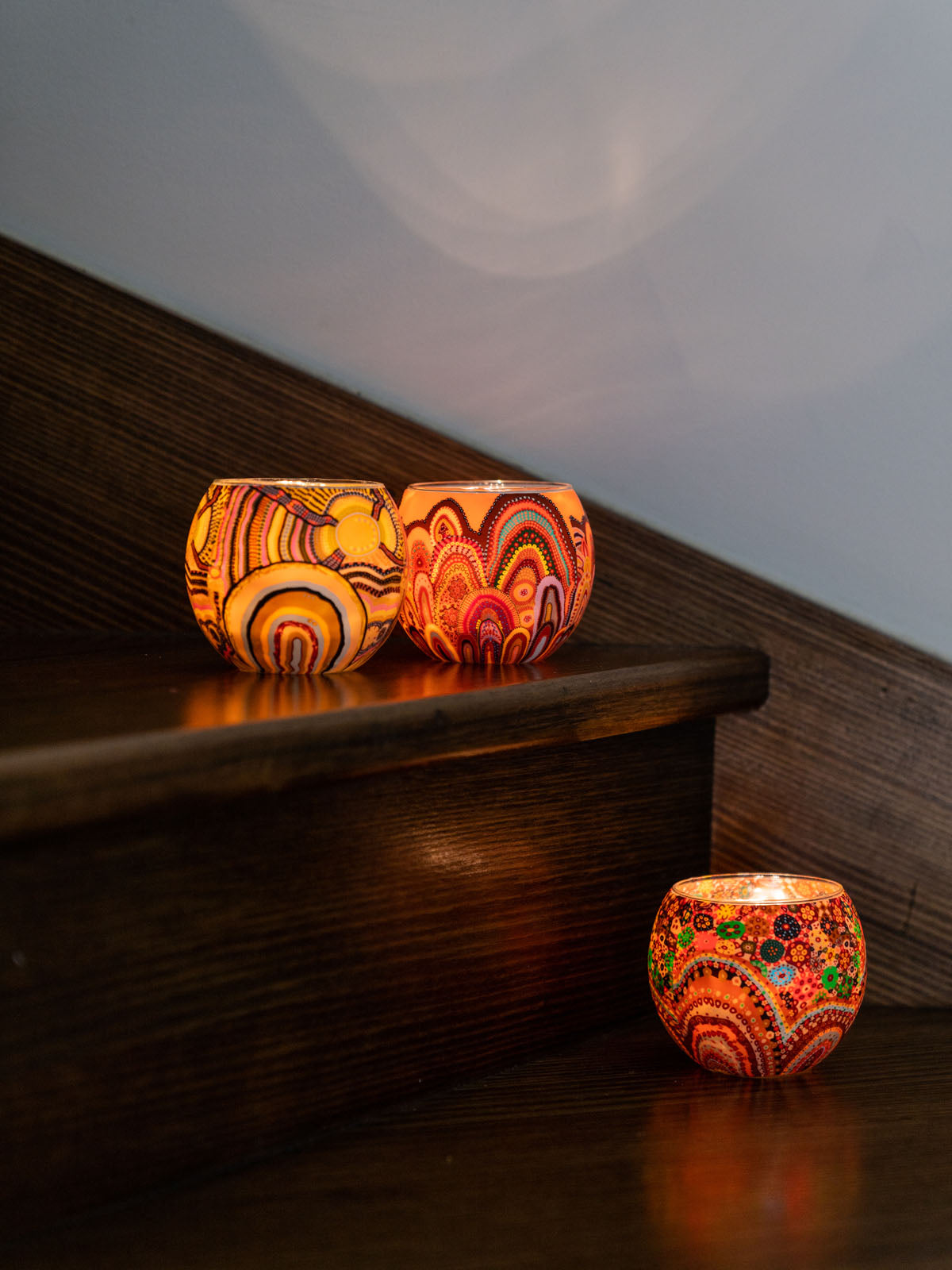 Aboriginal Journeys In The Sun Tealight Candle Holder