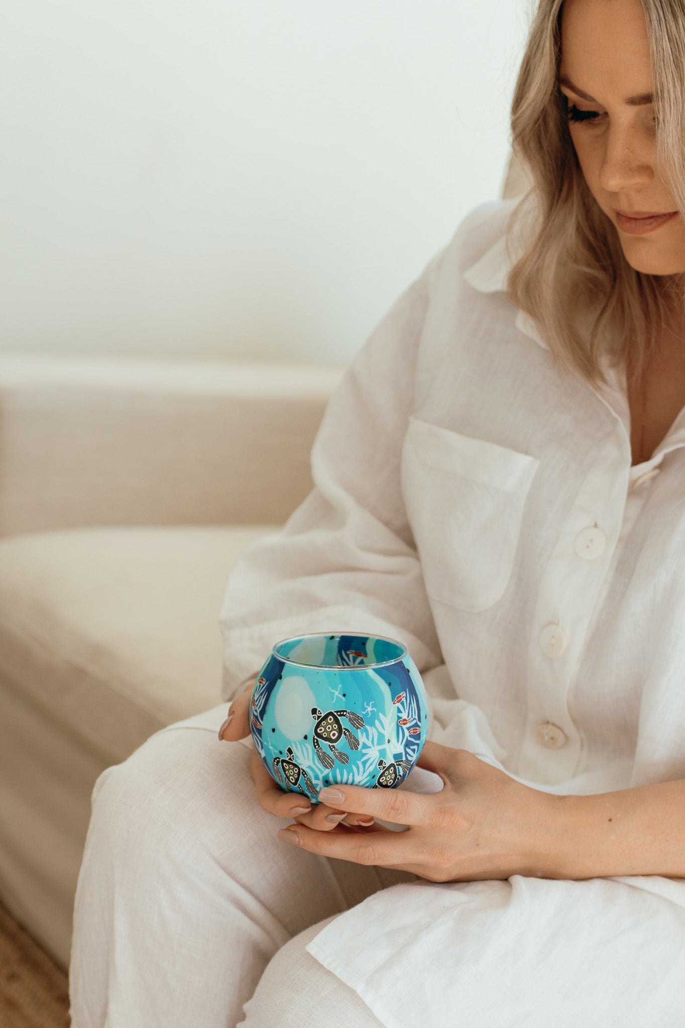 Aboriginal Turtle Tealight Candle Holder