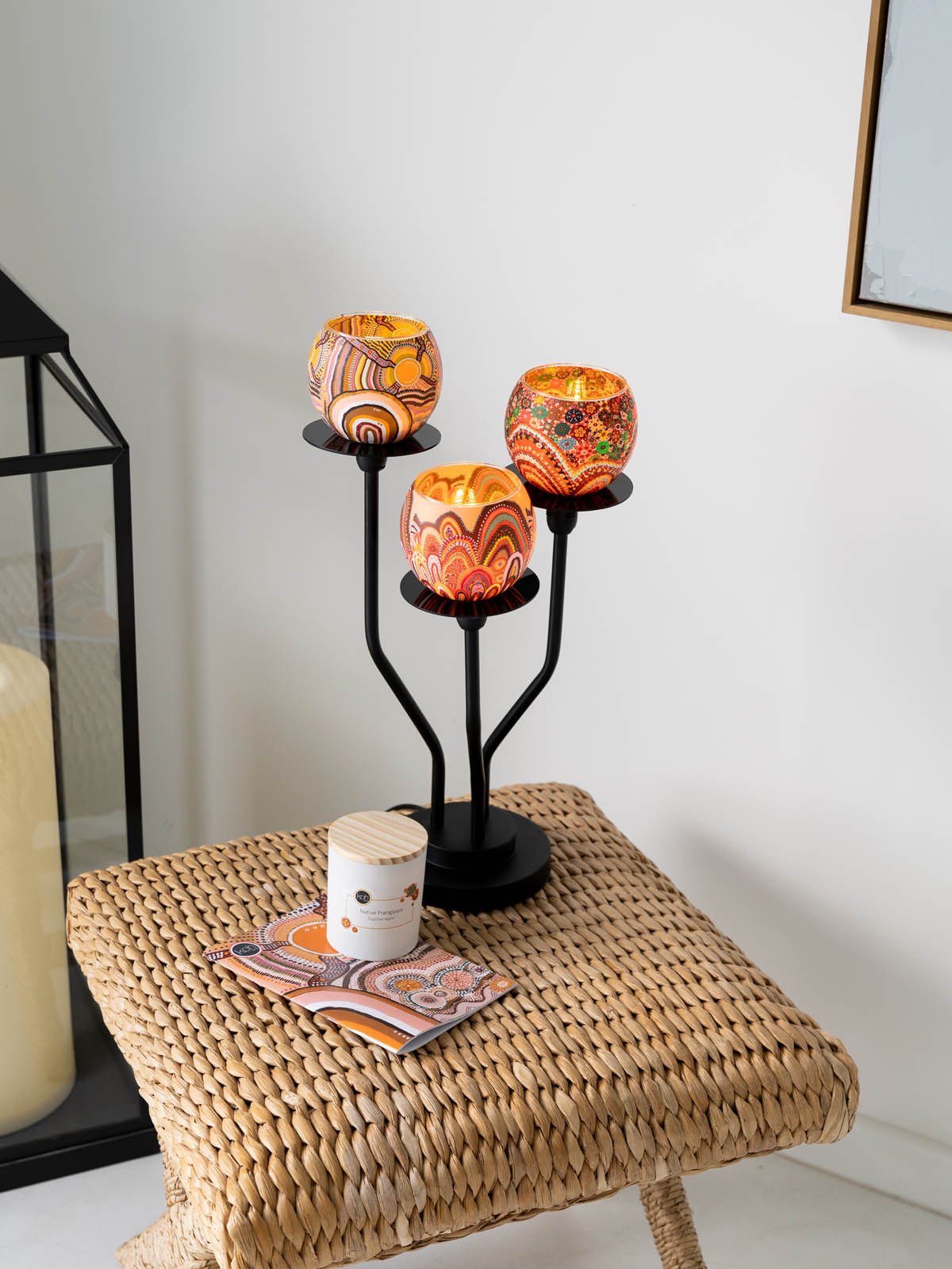 Aboriginal Beautiful Journey 3Tier Display Lamp Bundle 45cm - Koh Living