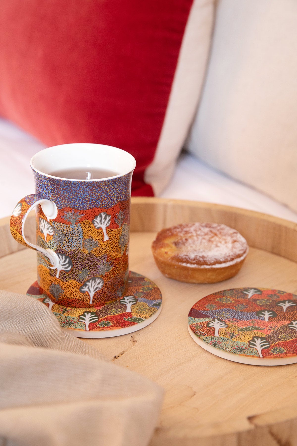 Aboriginal Bush Medicine Ceramic Coaster - Koh Living