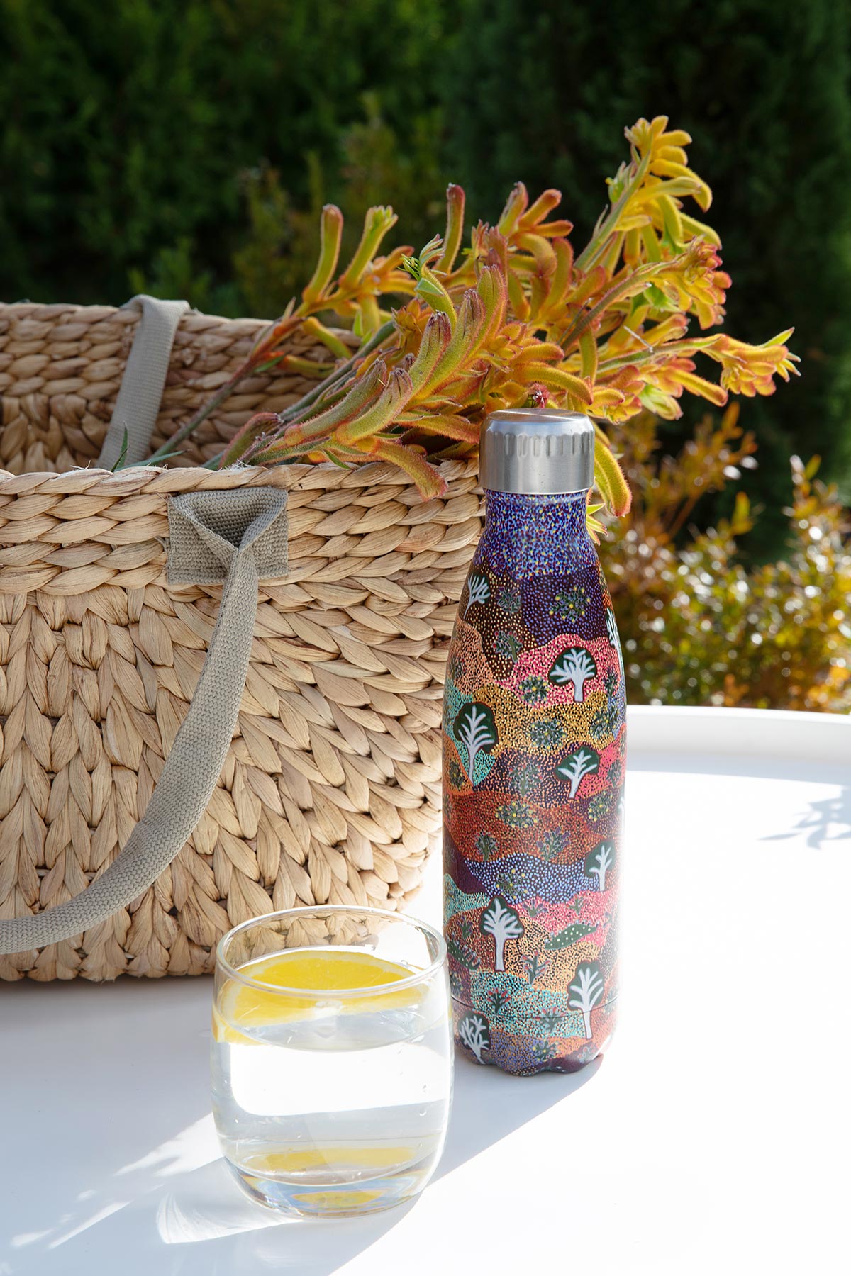 Aboriginal Bush Medicine Stainless Steel Water Bottle - Koh Living