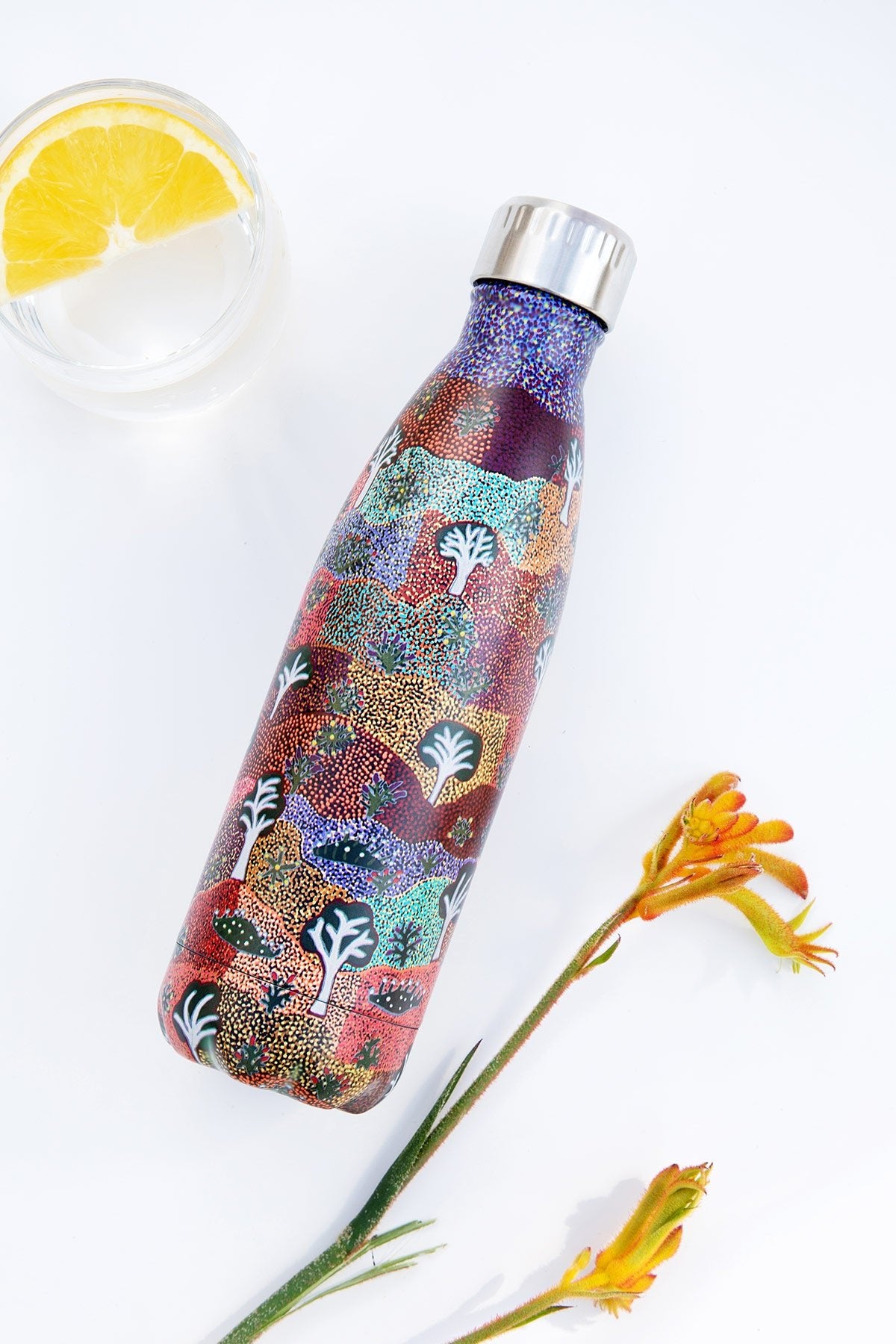 Aboriginal Bush Medicine Stainless Steel Water Bottle - Koh Living