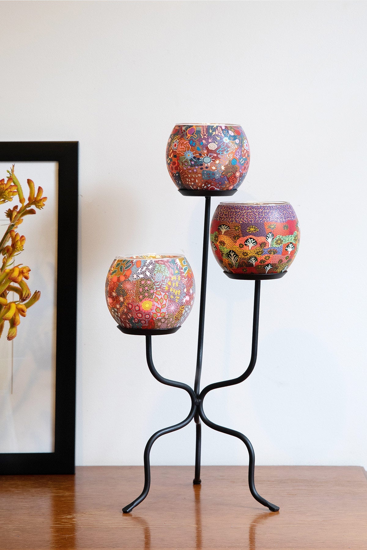 Aboriginal Bush Medicine Tealight Candle Holder - Koh Living